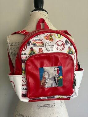 Wandavision Theme Backpack Adult Size Red In Good Condition